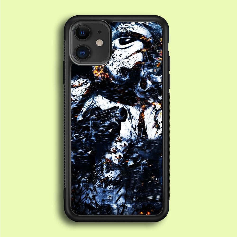 Star Wars Stormtrooper Abstract iPhone 12 Case-Rubber / Black (2D Case)-Xtracase