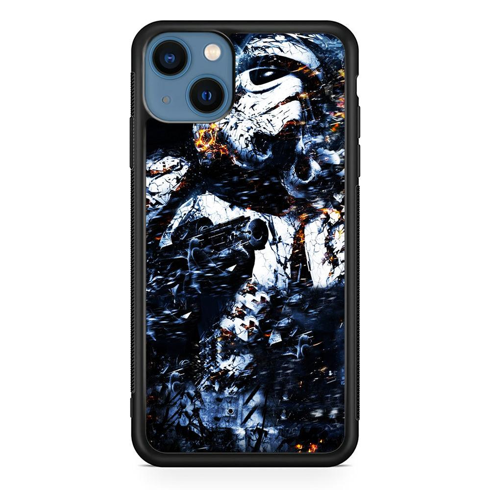 Star Wars Stormtrooper Abstract iPhone 13 Mini Case-Rubber / Black (2D Case)-Xtracase