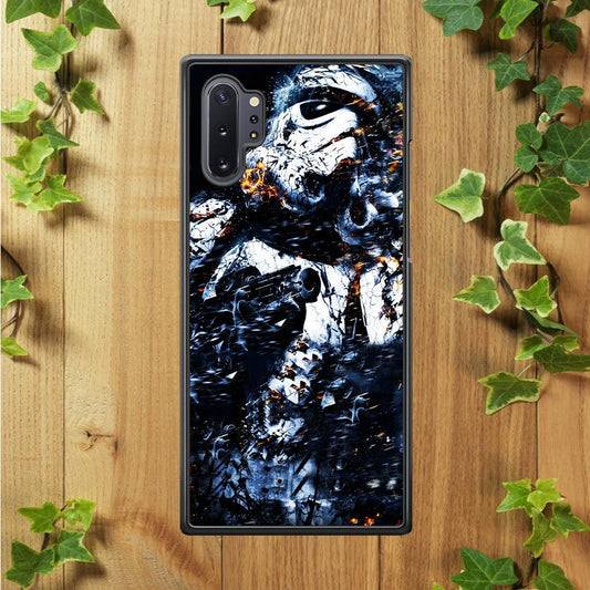 Star Wars Stormtrooper Abstract Samsung Galaxy Note 10 Plus Case-Rubber / White (2D Case)-Xtracase