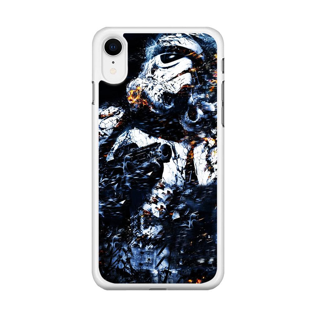 Star Wars Stormtrooper Abstract iPhone XR Case-Rubber / White (2D Case)-Xtracase