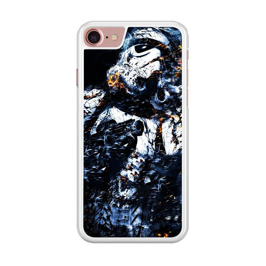 Star Wars Stormtrooper Abstract iPhone SE 2020 Case-Rubber / White (2D Case)-Xtracase