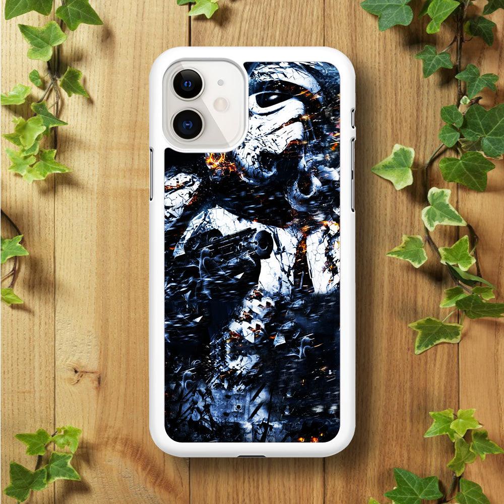 Star Wars Stormtrooper Abstract iPhone 11 Case-Rubber / White (2D Case)-Xtracase