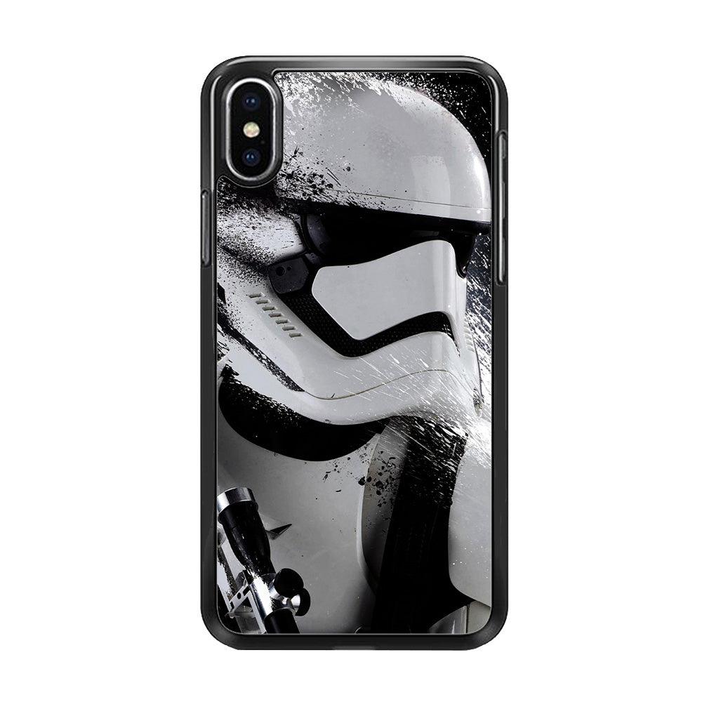 Star Wars Stormtrooper Painting iPhone Xs Max Case-Rubber / Black (2D Case)-Xtracase