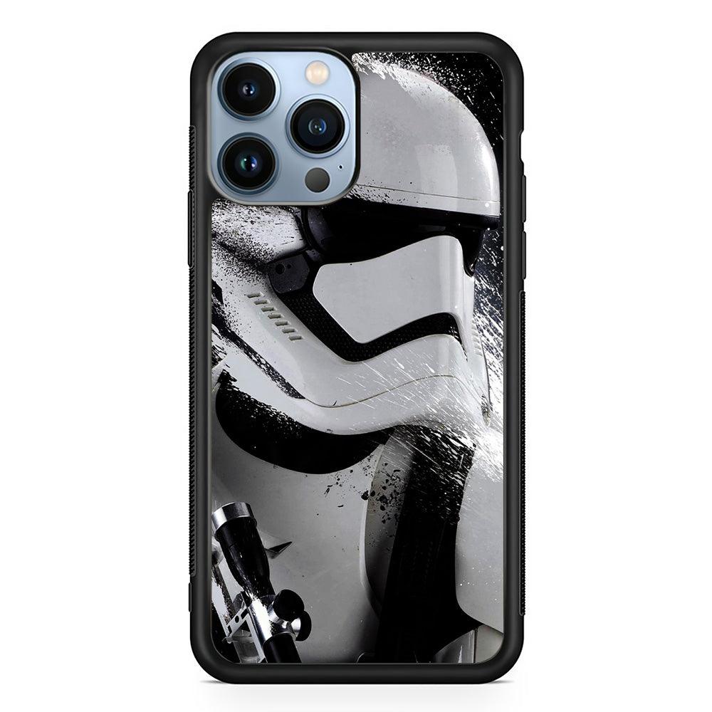 Star Wars Stormtrooper Painting iPhone 13 Pro Max Case-Rubber / Black (2D Case)-Xtracase