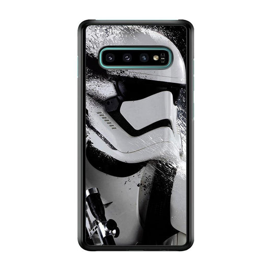 Star Wars Stormtrooper Painting Samsung Galaxy S10 Case-Rubber / White (2D Case)-Xtracase