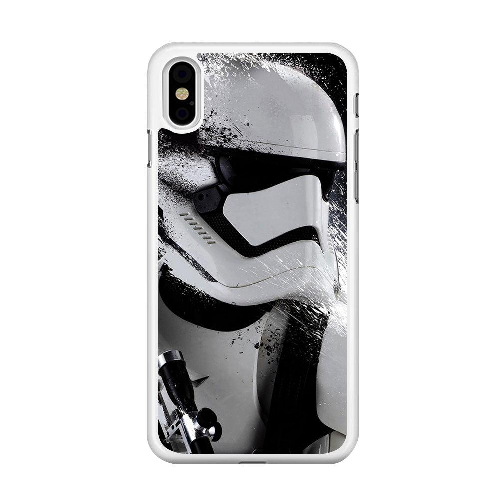 Star Wars Stormtrooper Painting iPhone Xs Max Case-Rubber / White (2D Case)-Xtracase
