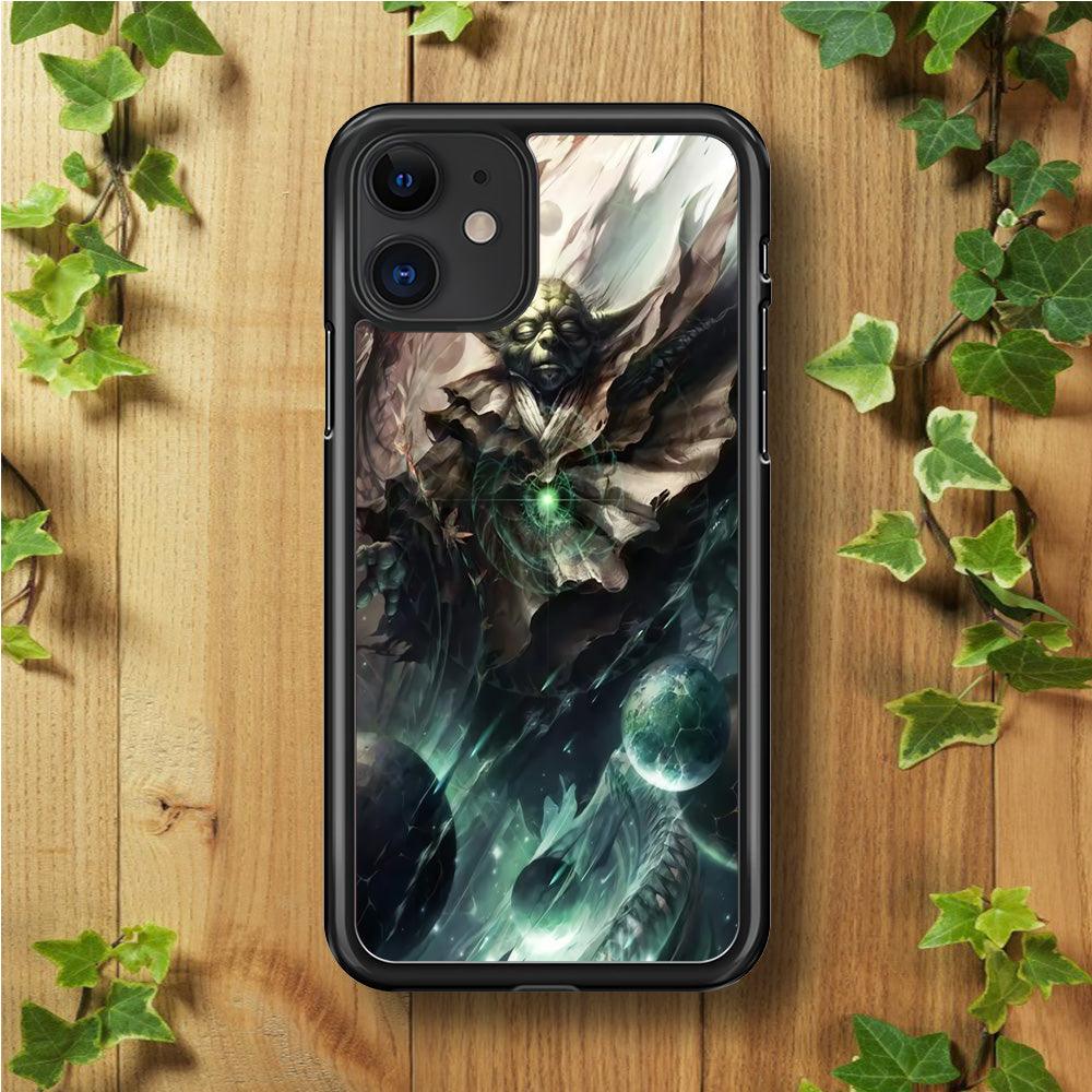 Star Wars Yoda iPhone 11 Case-Rubber / Black (2D Case)-Xtracase
