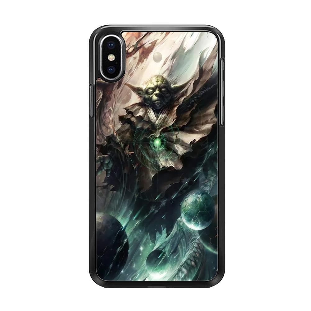 Star Wars Yoda iPhone Xs Case-Rubber / Black (2D Case)-Xtracase