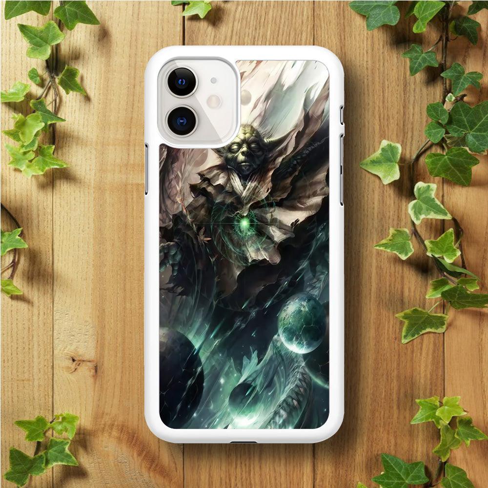Star Wars Yoda iPhone 11 Case-Rubber / White (2D Case)-Xtracase