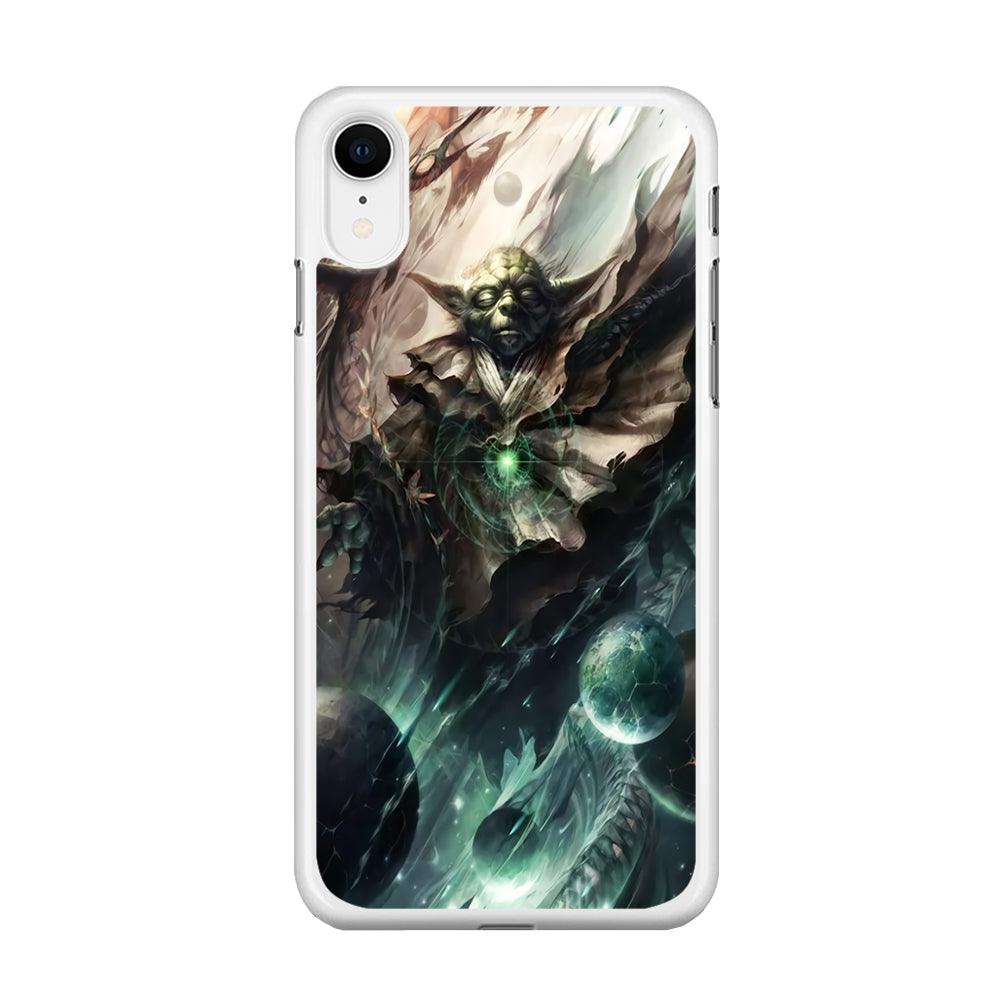 Star Wars Yoda iPhone XR Case-Rubber / White (2D Case)-Xtracase