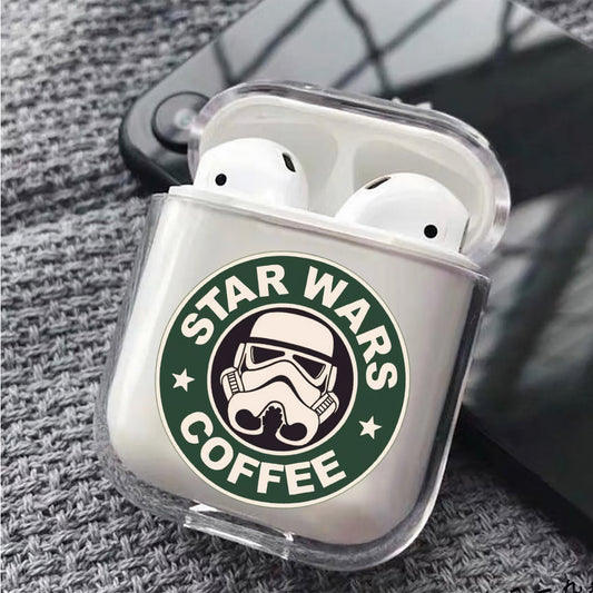 Star Wars Coffee Hard Plastic Protective Clear Case Cover For Apple Airpods