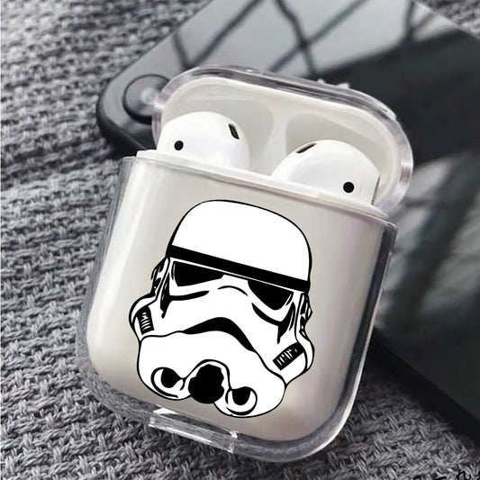 Star Wars Head Stormtrooper Hard Plastic Protective Clear Case Cover For Apple Airpods