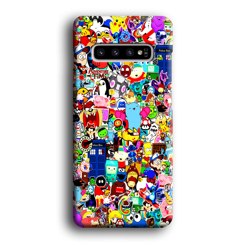 Sticker Collection Cartoon Samsung Galaxy S10 Case