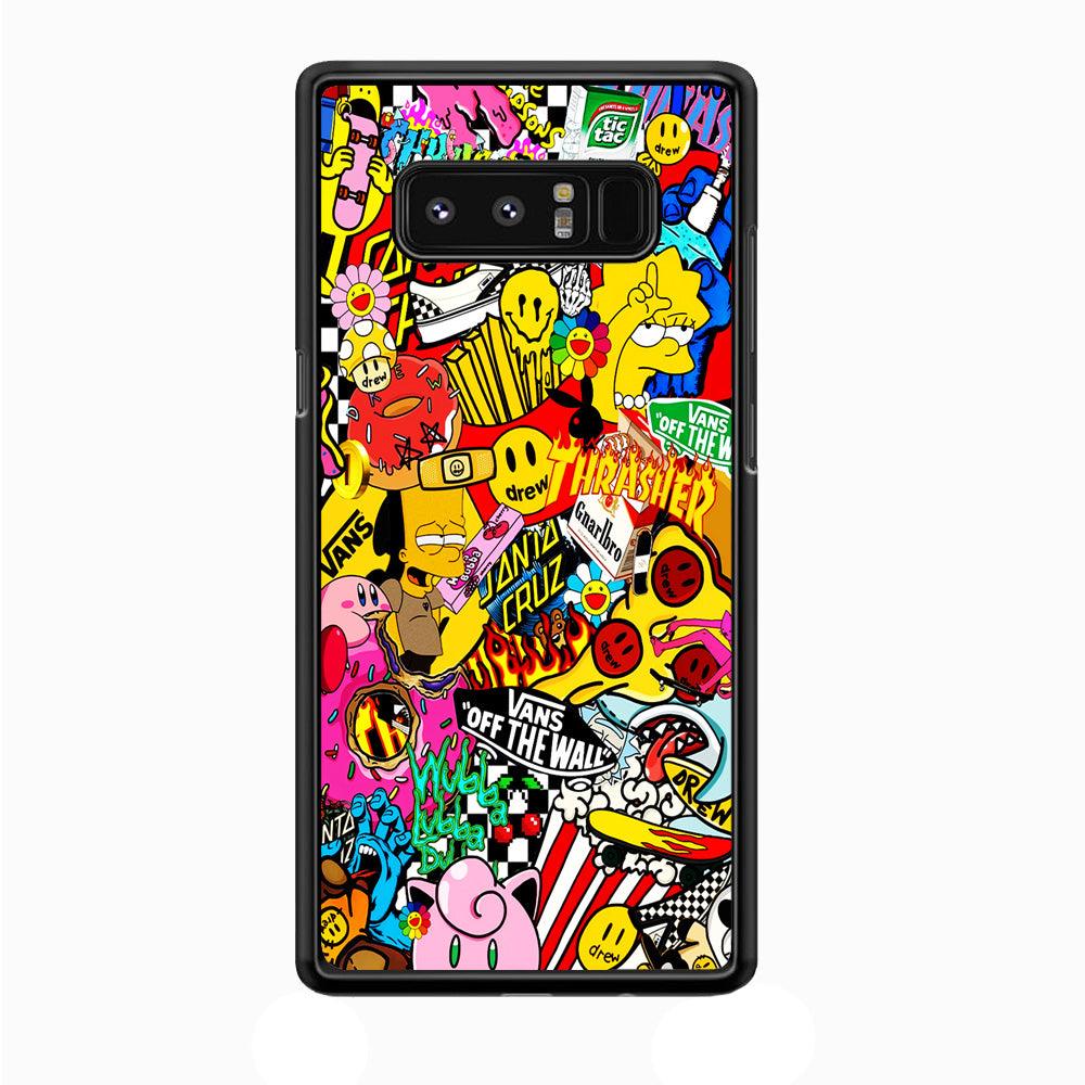 Sticker Collection Random Samsung Galaxy Note 8 Case-Plastic / Full Wrap (3D Case)-Xtracase