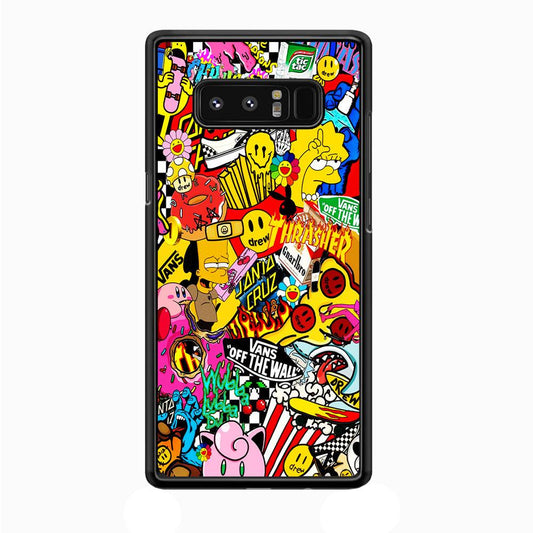 Sticker Collection Random Samsung Galaxy Note 8 Case-Plastic / Full Wrap (3D Case)-Xtracase