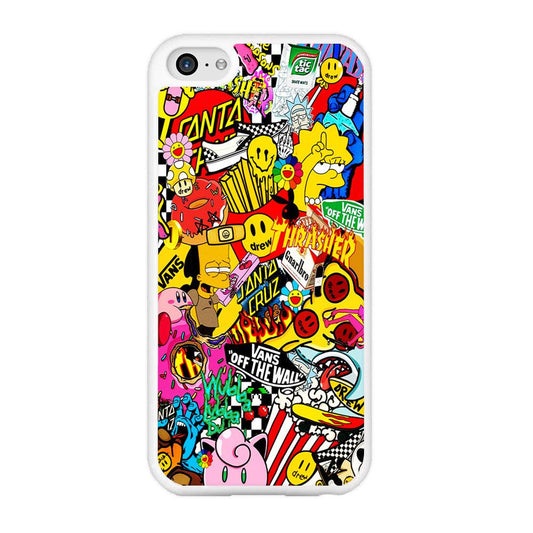 Sticker Collection Random iPhone 5 | 5s Case-Rubber / White (2D Case)-Xtracase