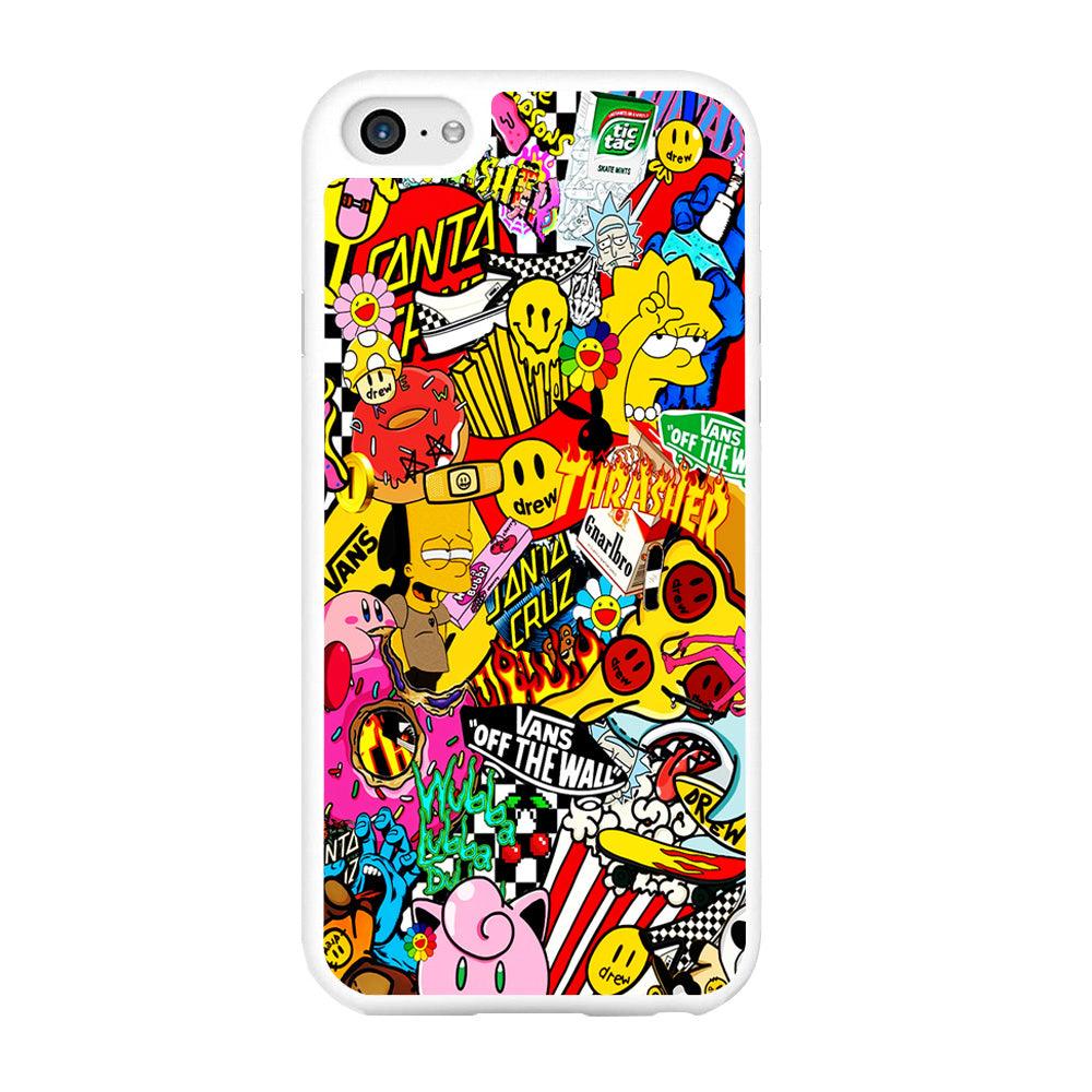 Sticker Collection Random iPhone 6 | 6s Case-Rubber / White (2D Case)-Xtracase