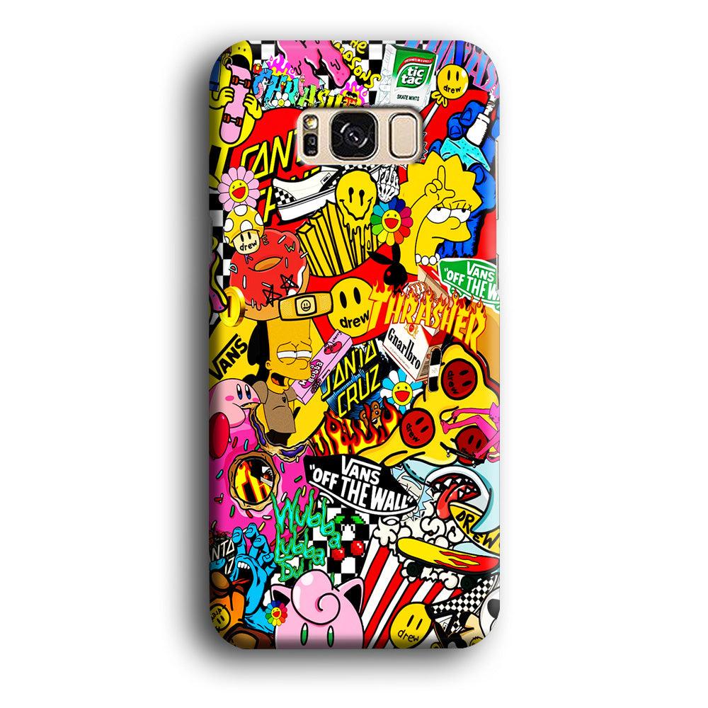 Sticker Collection Random Samsung Galaxy S8 Case-Plastic / Full Wrap (3D Case)-Xtracase