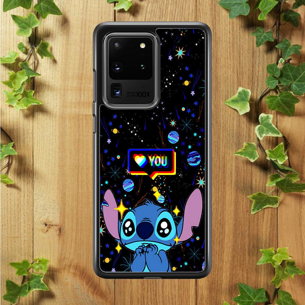 Stitch Love You Samsung Galaxy S20 Ultra Case-Rubber / White (2D Case)-Xtracase