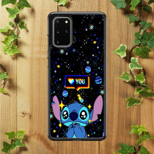 Stitch Love You Samsung Galaxy S20 Plus Case-Rubber / Black (2D Case)-Xtracase