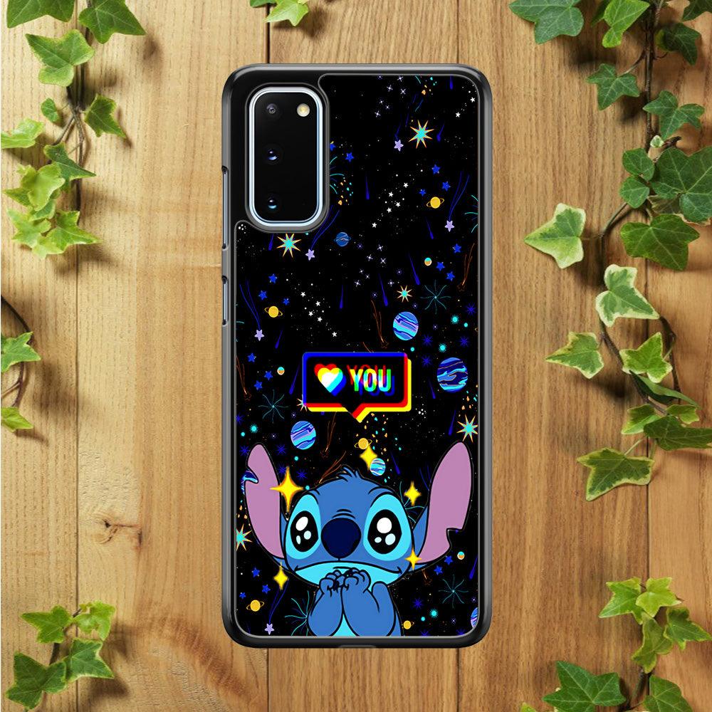 Stitch Love You Samsung Galaxy S20 Case-Rubber / Black (2D Case)-Xtracase
