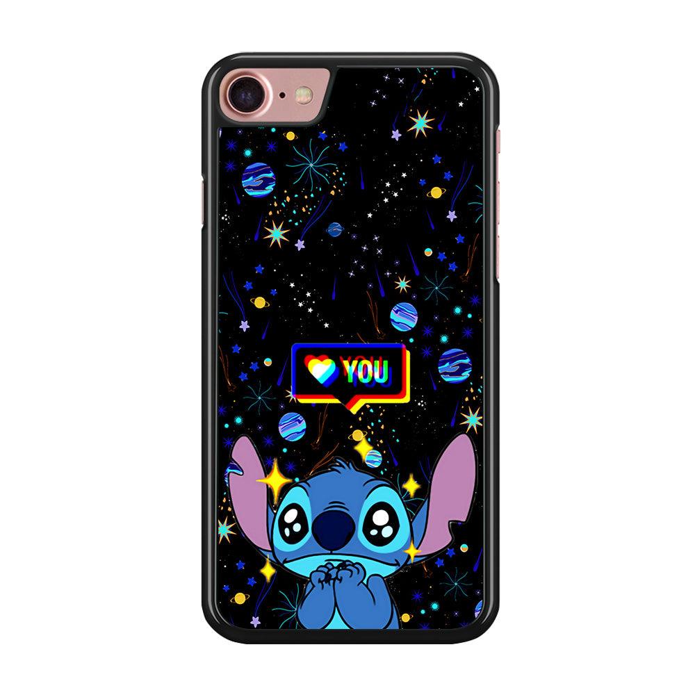 Stitch Love You iPhone SE 2020 Case-Rubber / Black (2D Case)-Xtracase