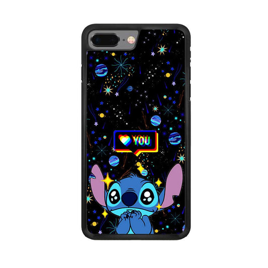 Stitch Love You iPhone 8 Plus Case-Rubber / Black (2D Case)-Xtracase