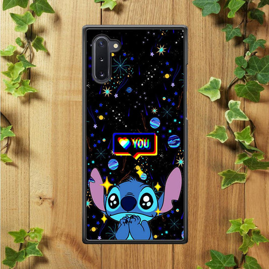Stitch Love You Samsung Galaxy Note 10 Case-Rubber / White (2D Case)-Xtracase