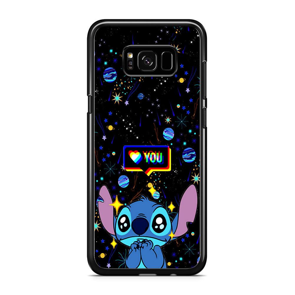 Stitch Love You Samsung Galaxy S8 Case-Rubber / Black (2D Case)-Xtracase