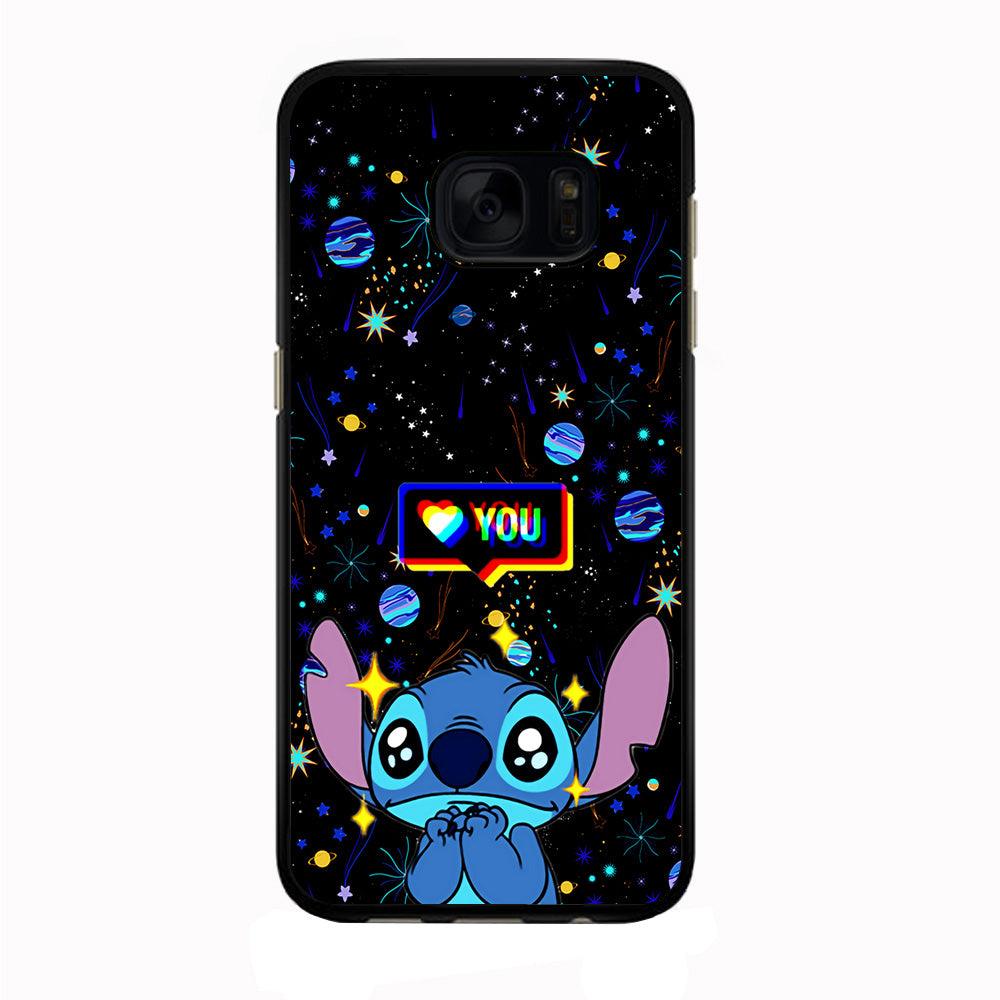 Stitch Love You Samsung Galaxy S7 Case-Rubber / Black (2D Case)-Xtracase