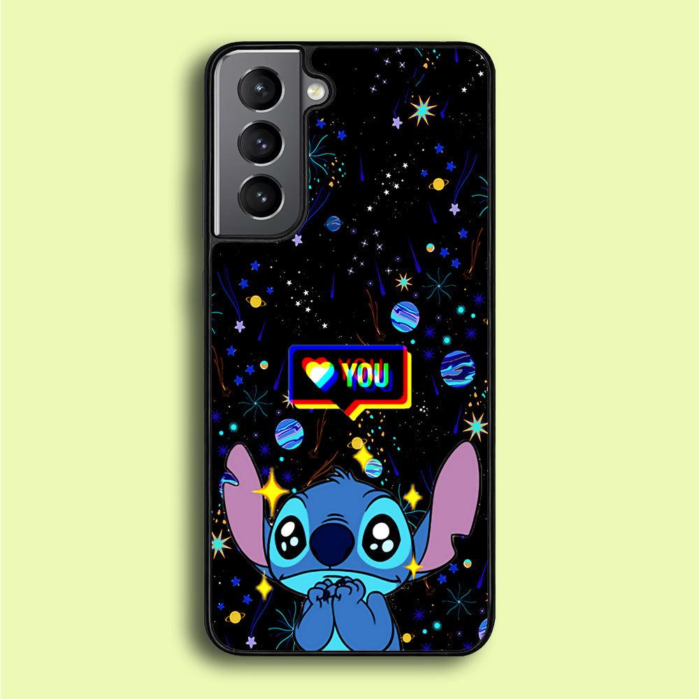 Stitch Love You Samsung Galaxy S21 Plus Case-Rubber / Black (2D Case)-Xtracase