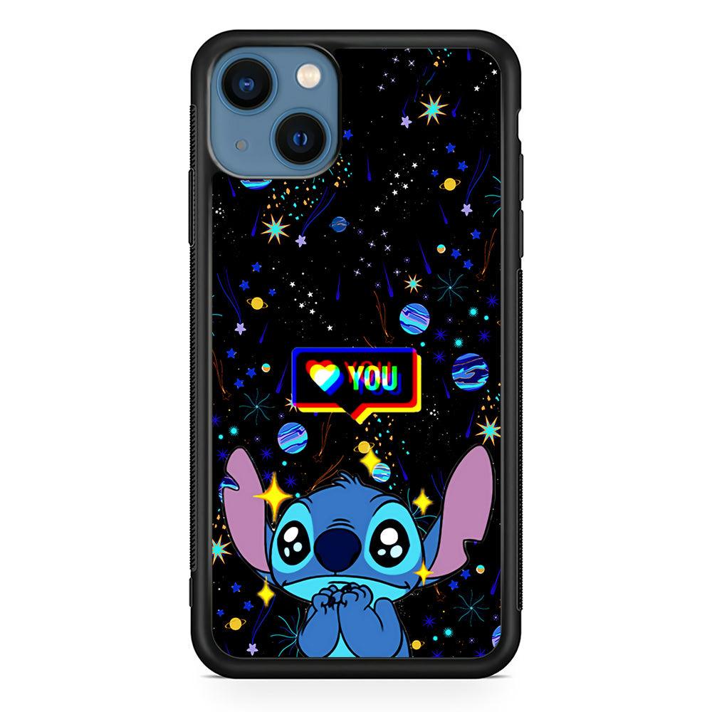 Stitch Love You iPhone 13 Pro Case-Rubber / Black (2D Case)-Xtracase