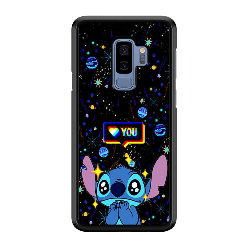 Stitch Love You Samsung Galaxy S9 Plus Case-Rubber / Black (2D Case)-Xtracase