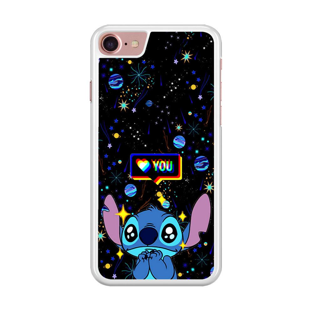 Stitch Love You iPhone 8 Case-Rubber / White (2D Case)-Xtracase