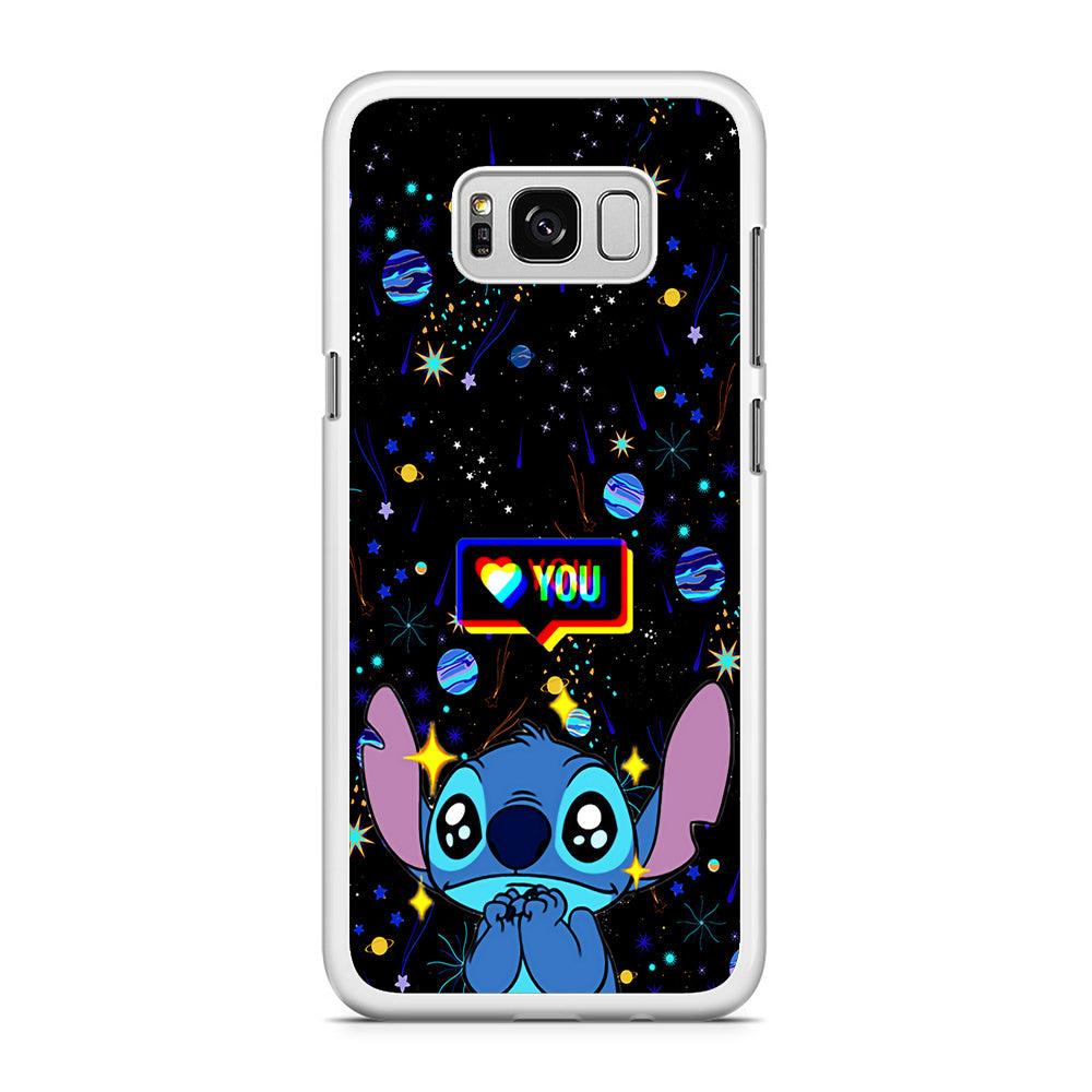Stitch Love You Samsung Galaxy S8 Case-Rubber / White (2D Case)-Xtracase