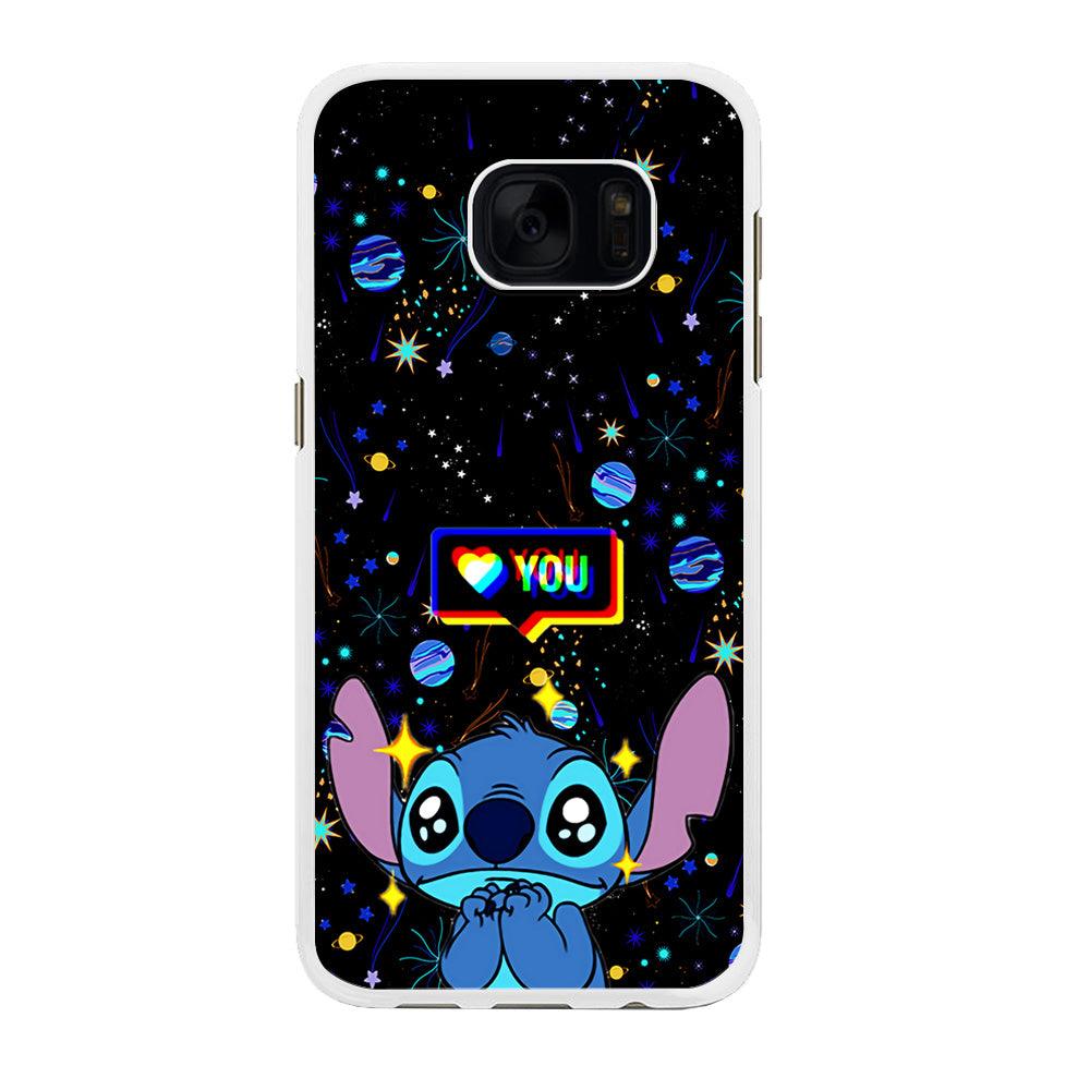 Stitch Love You Samsung Galaxy S7 Case-Rubber / White (2D Case)-Xtracase