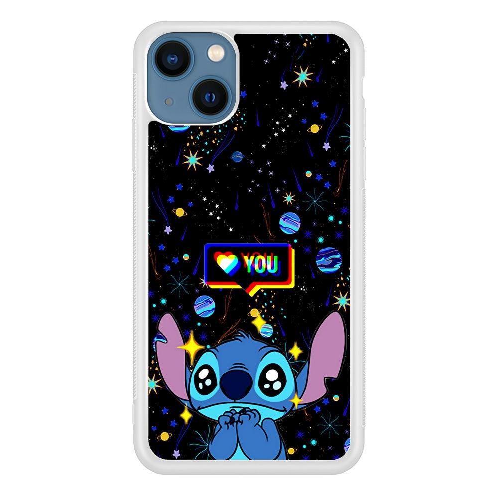 Stitch Love You iPhone 13 Case-Rubber / White (2D Case)-Xtracase
