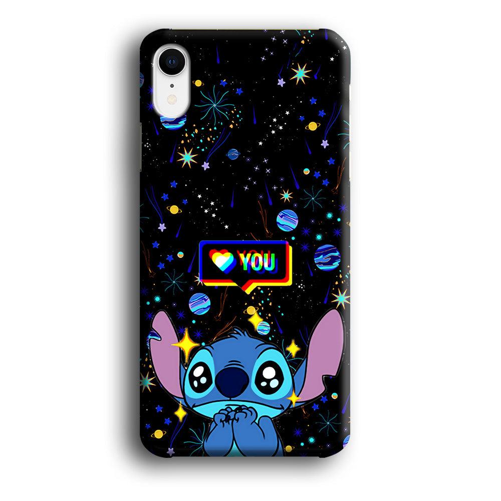 Stitch Love You iPhone XR Case-Plastic / Full Wrap (3D Case)-Xtracase