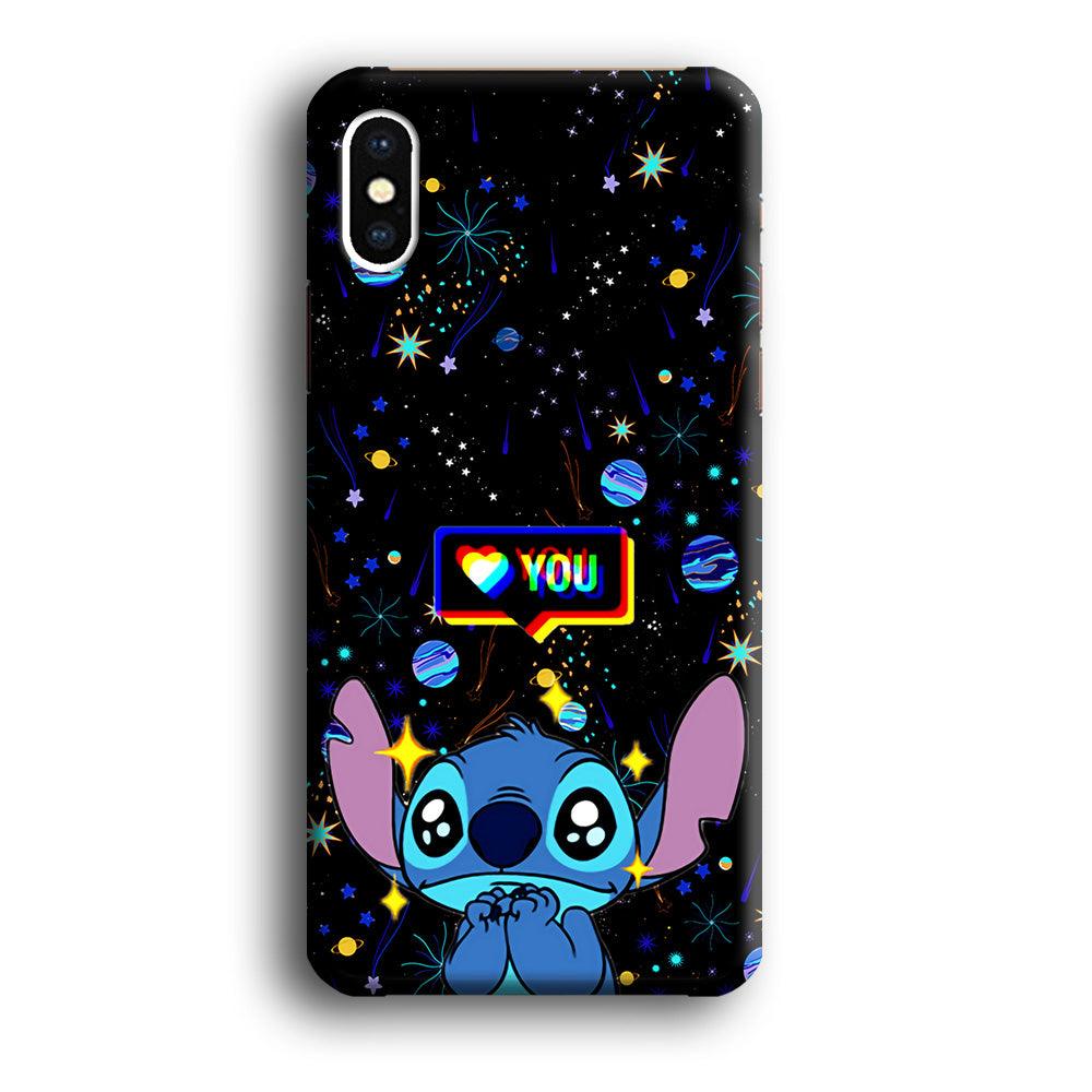 Stitch Love You iPhone Xs Max Case-Plastic / Full Wrap (3D Case)-Xtracase
