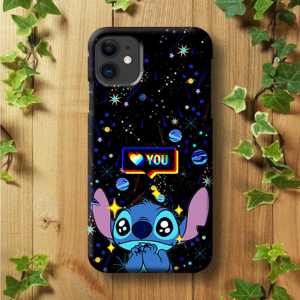 Stitch Love You iPhone 11 Case-Plastic / Full Wrap (3D Case)-Xtracase