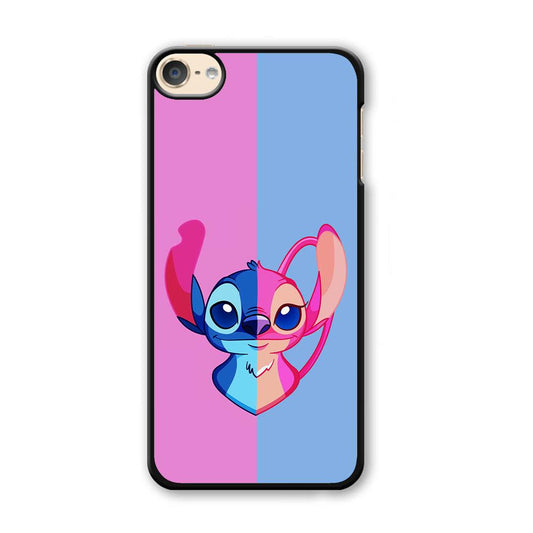 Stitch and Angel Pink Blue iPod Touch 6 Case-Plastic / White (2D Case)-Xtracase