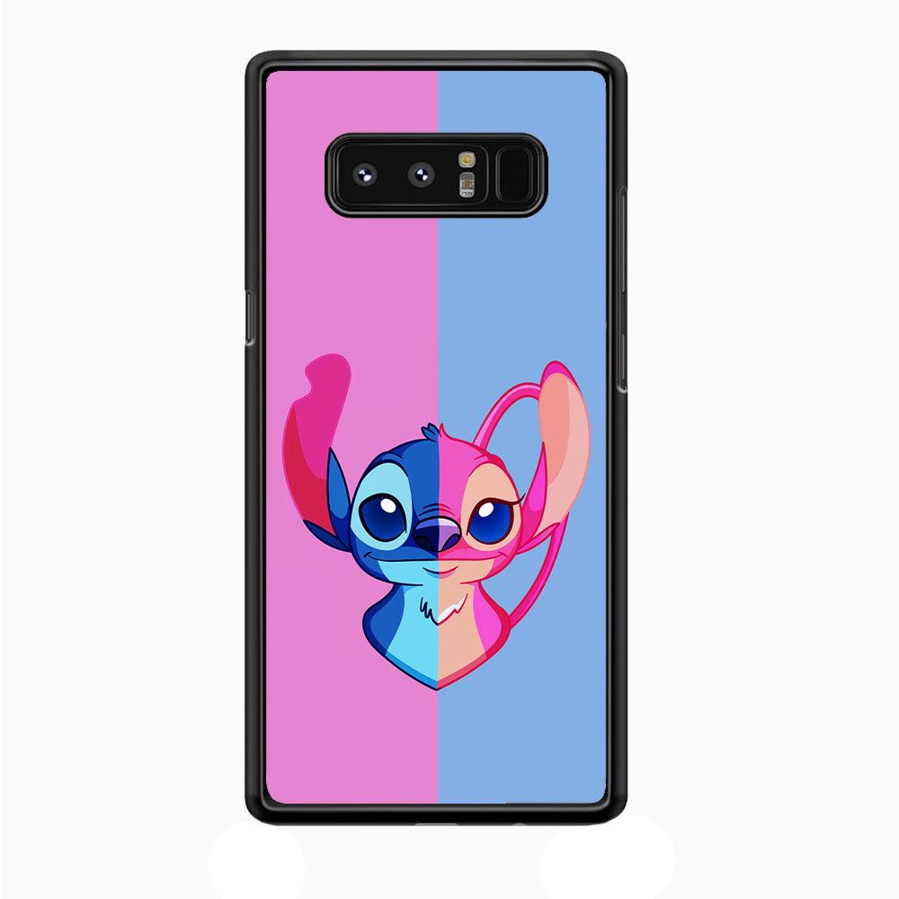 Stitch and Angel Pink Blue Samsung Galaxy Note 8 Case-Plastic / Full Wrap (3D Case)-Xtracase