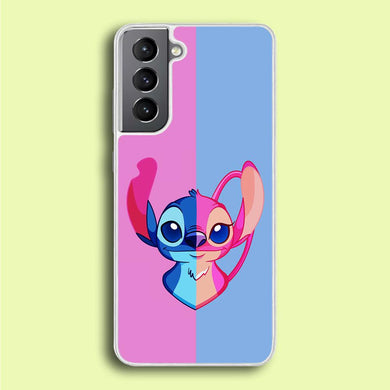 Stitch and Angel Pink Blue Samsung Galaxy S21 Plus Case