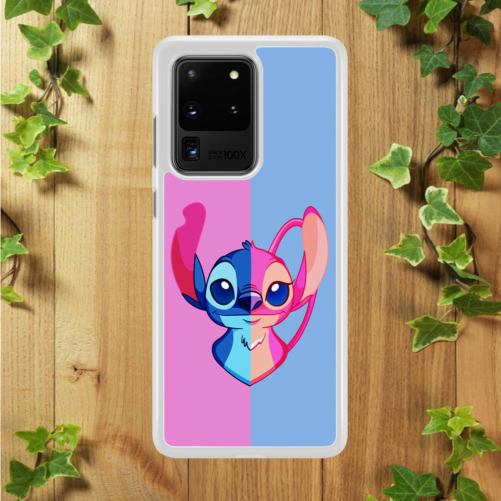 Stitch and Angel Pink Blue Samsung Galaxy S20 Ultra Case
