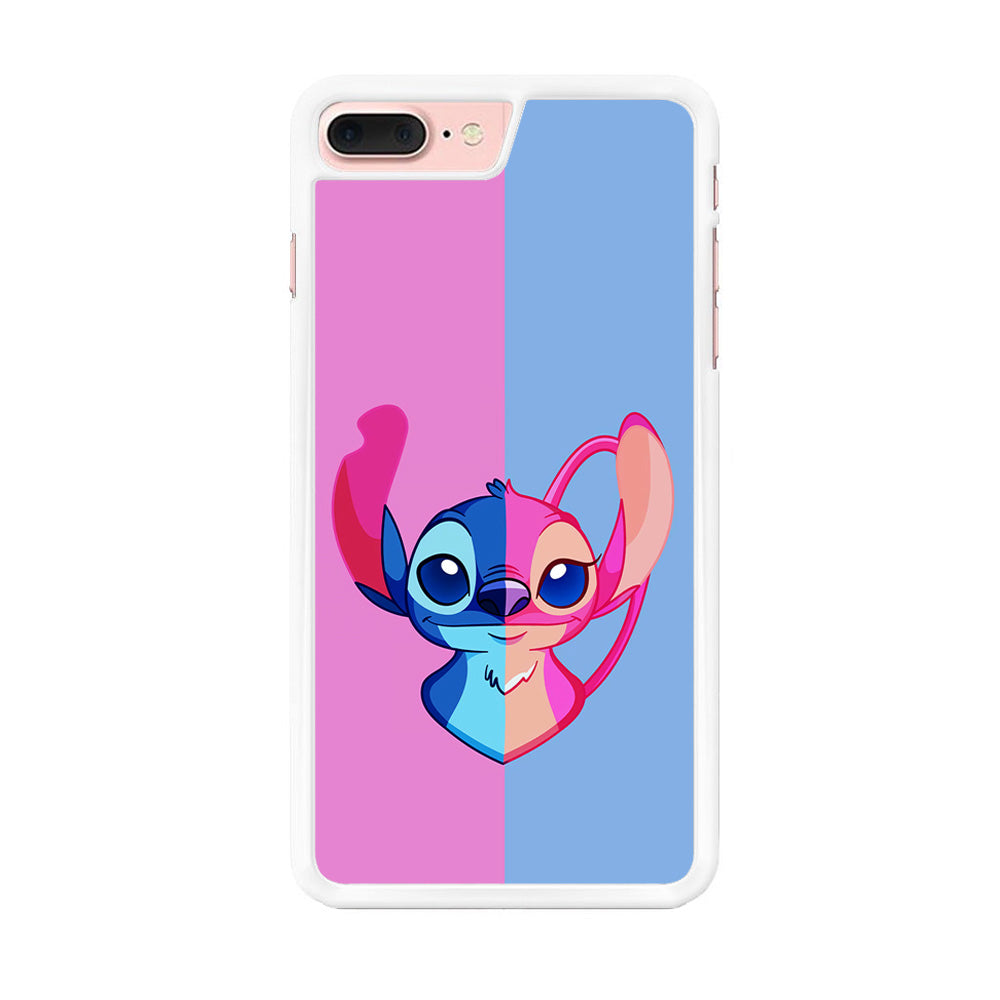 Stitch and Angel Pink Blule iPhone 7 Plus Case