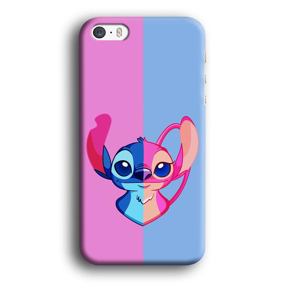 Stitch and Angel Pink Blue iPhone 5 | 5s Case-Plastic / Full Wrap (3D Case)-Xtracase
