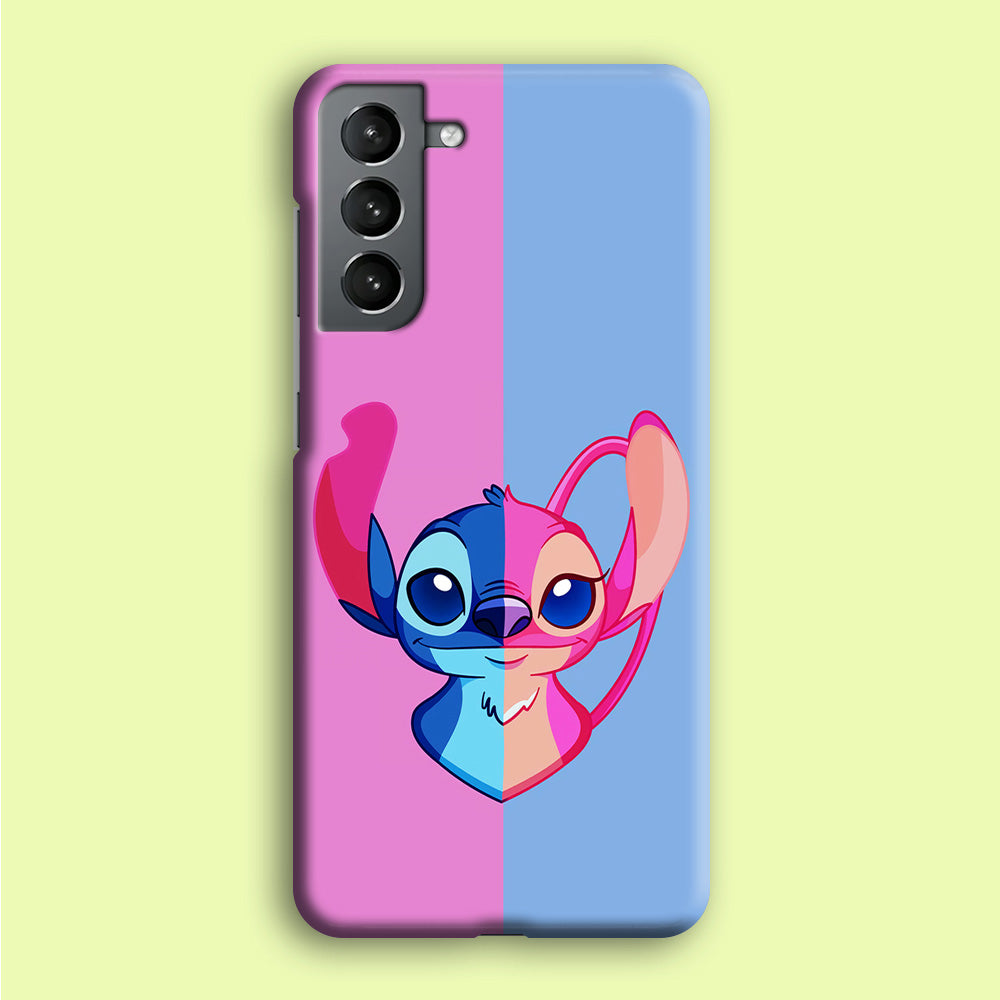 Stitch and Angel Pink Blue Samsung Galaxy S21 Plus Case