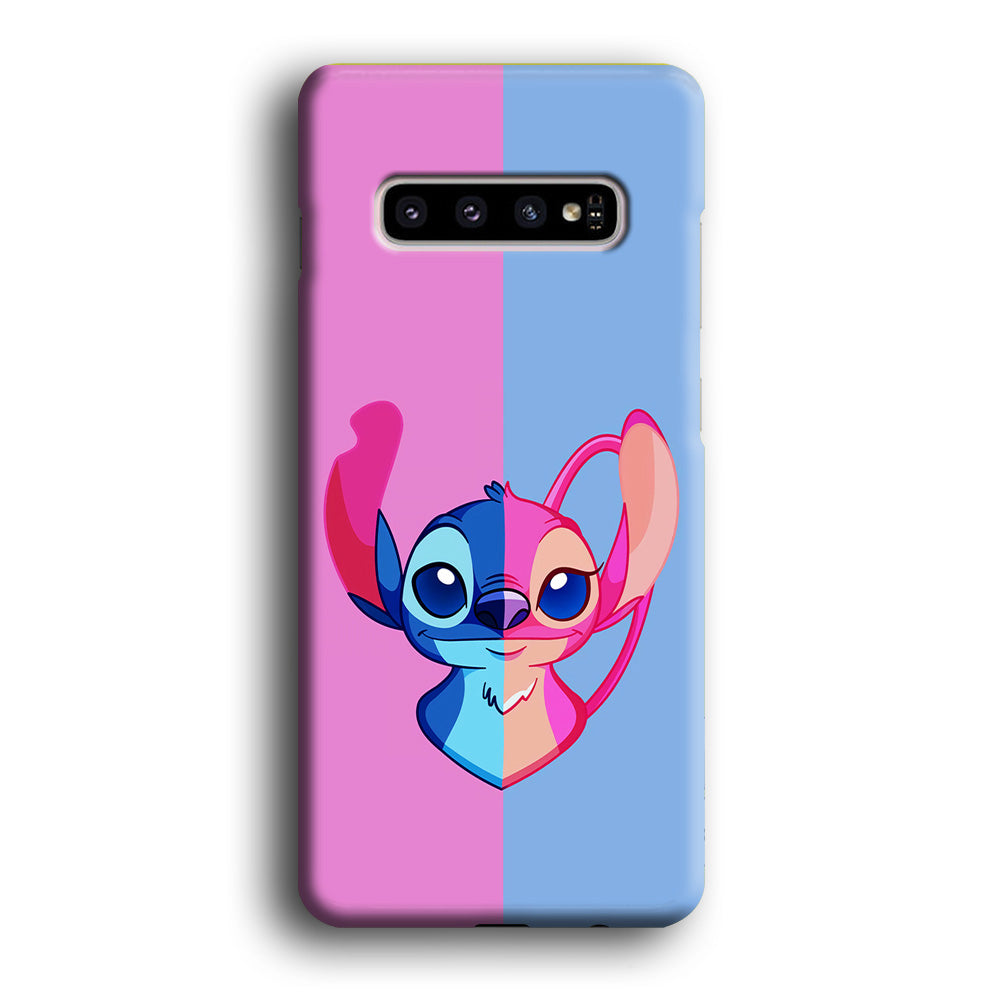 Stitch and Angel Pink Blue Samsung Galaxy S10 Case