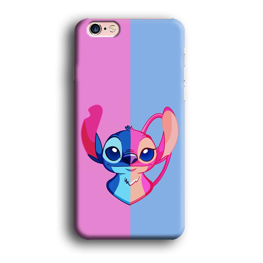 Stitch and Angel Pink Blue iPhone 6 Plus | 6s Plus Case-Plastic / Full Wrap (3D Case)-Xtracase