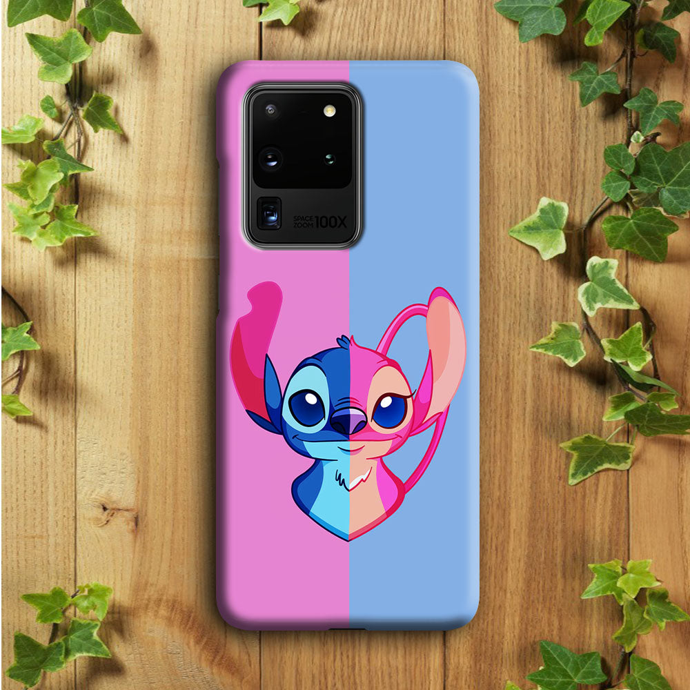 Stitch and Angel Pink Blue Samsung Galaxy S20 Ultra Case